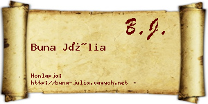 Buna Júlia névjegykártya